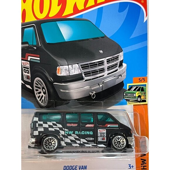 Hot Wheels 2024 Dodge Van HW Vans Black Checker 1:64 Diecast Car NOC - Picture 5 of 9